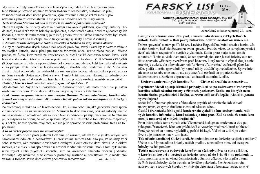Farsky list RK Drienov