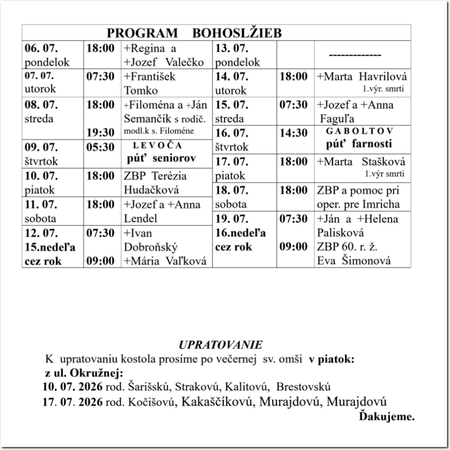 Farsky list RK Drienov