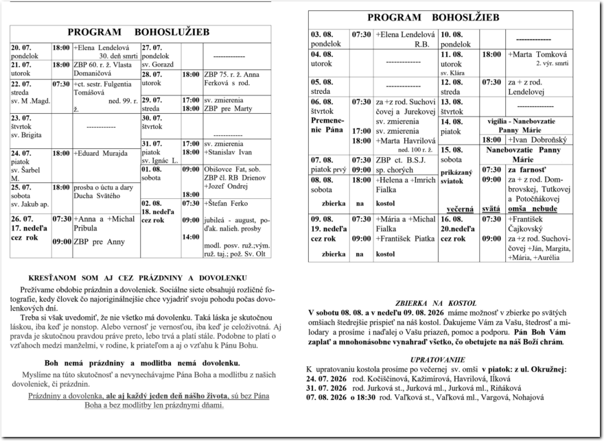Farsky list RK Drienov