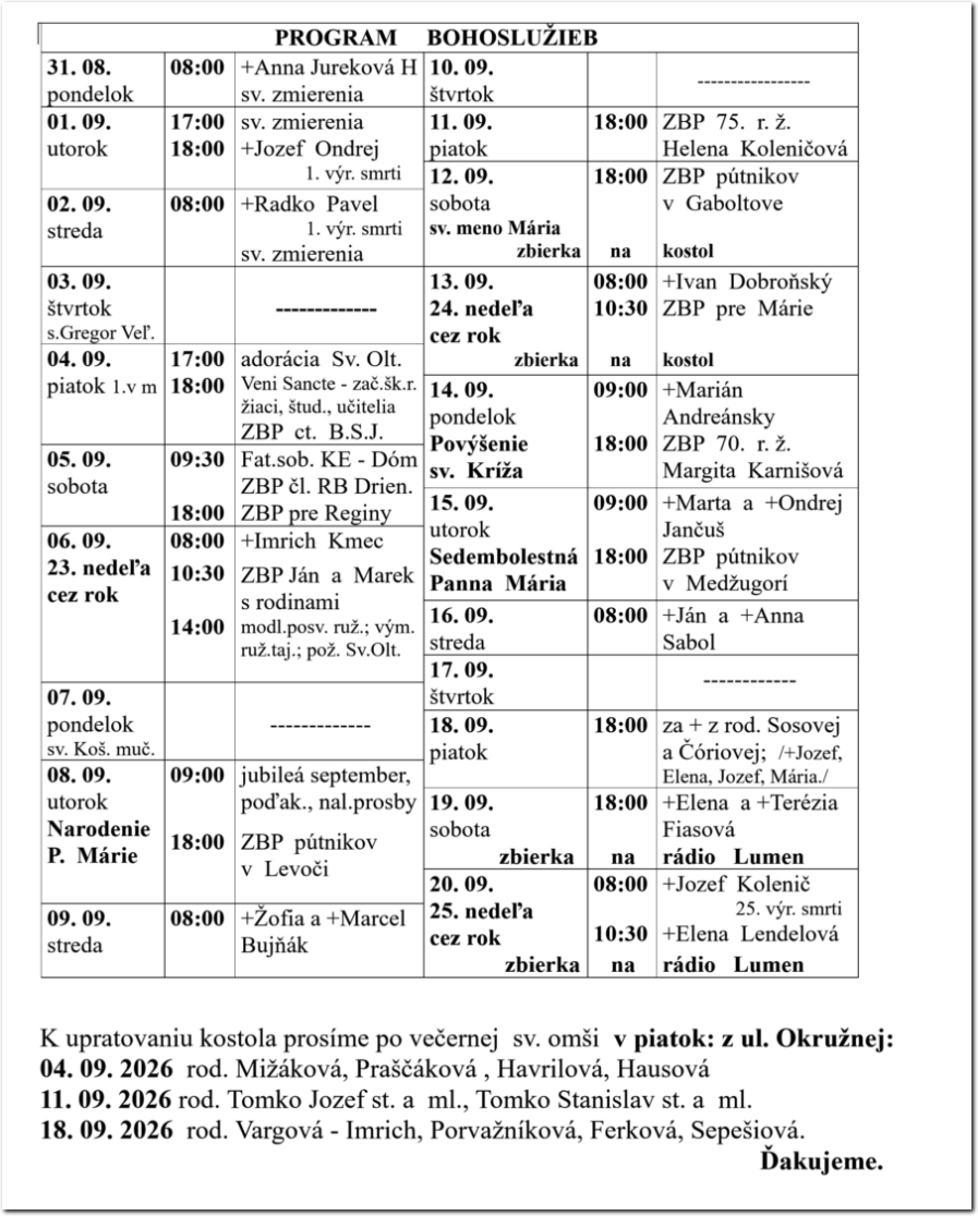 Farsky list RK Drienov