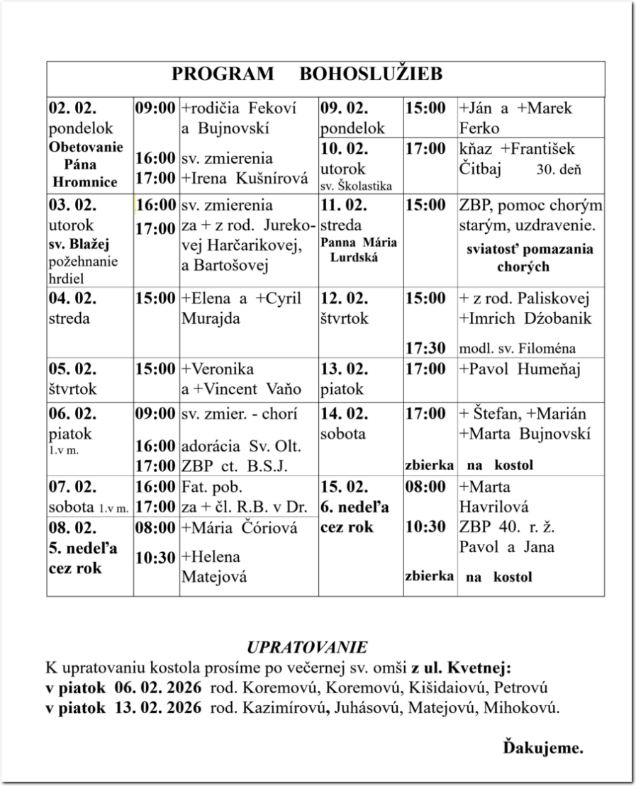 Farsky list RK Drienov