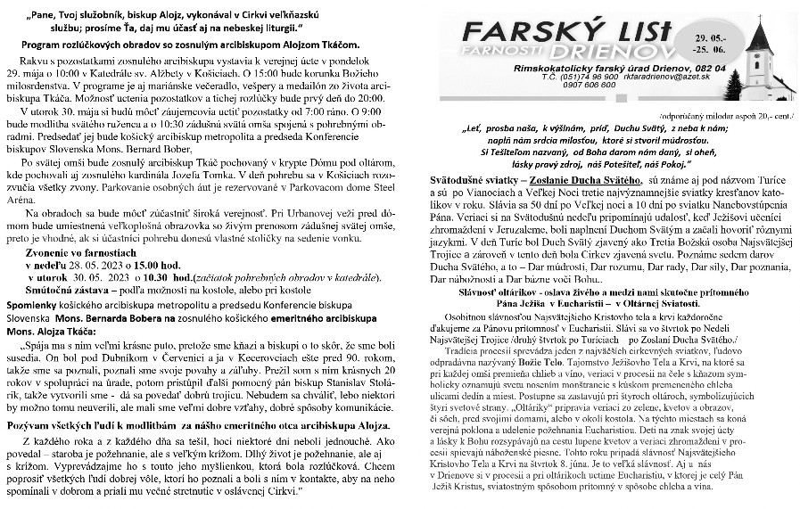 Farsky list RK Drienov