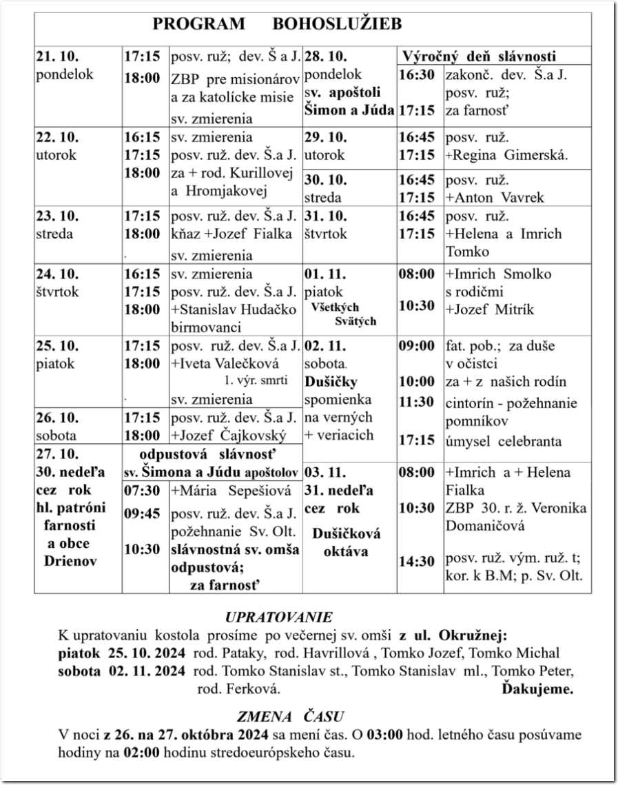 Farsky list RK Drienov